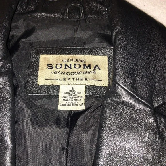 genuine Sonoma jean companies leather coat women’s size small - Picture 2 of 13